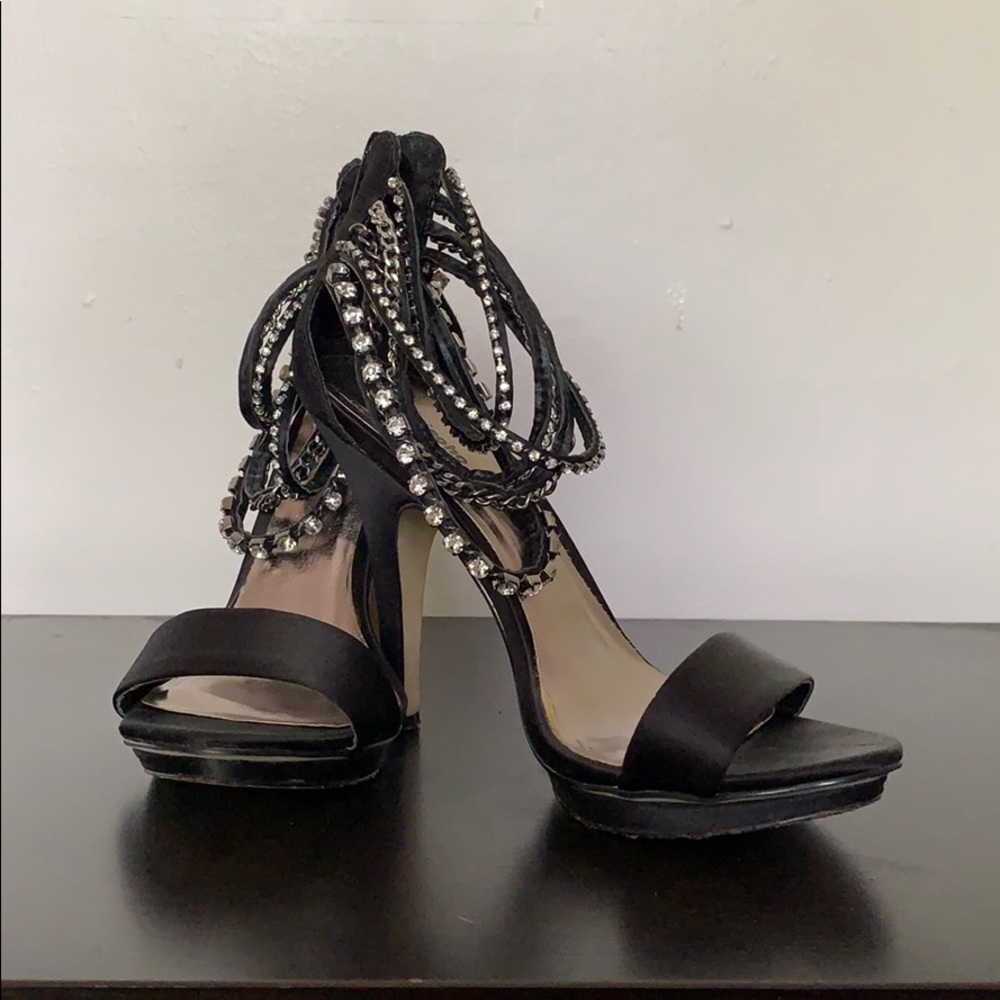 Rhinestone and Chain Stiletto Heels by ZigiSoho 8